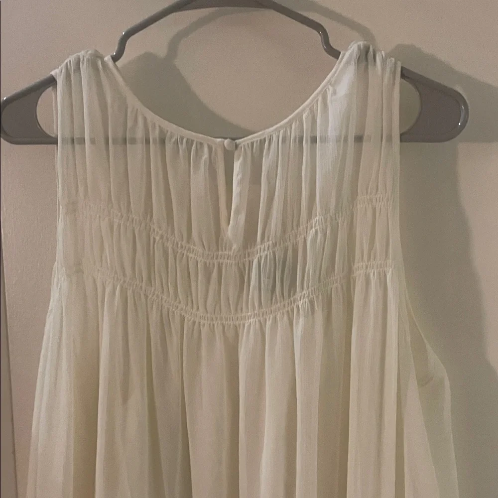 Sheer Chiffon Ivory Maxi Dress - Picture 9 of 11